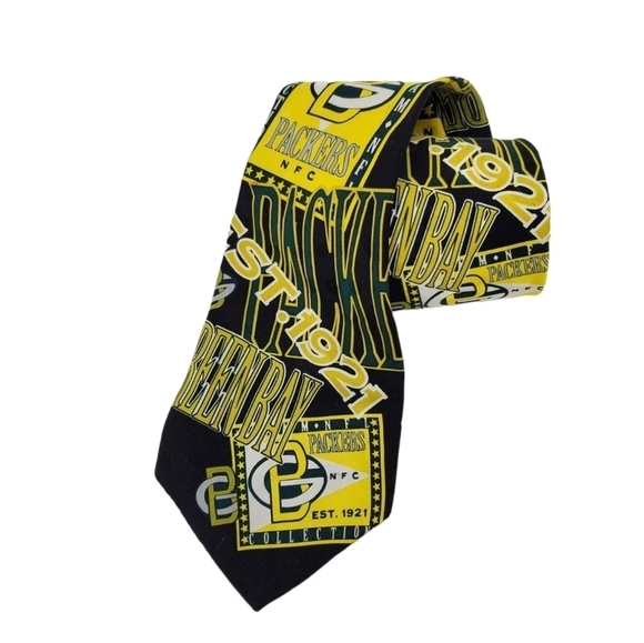 Green Bay Packers Pure Silk Necktie RM Sport Ralph Marlin USA Made 4"x57.5" - Picture 2 of 9
